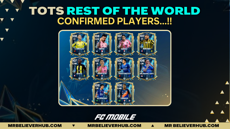 TOTS Rest Of The World Confirmed players!! ✨✨ | FC Mobile REST OF THE WORLD | FC Mobile