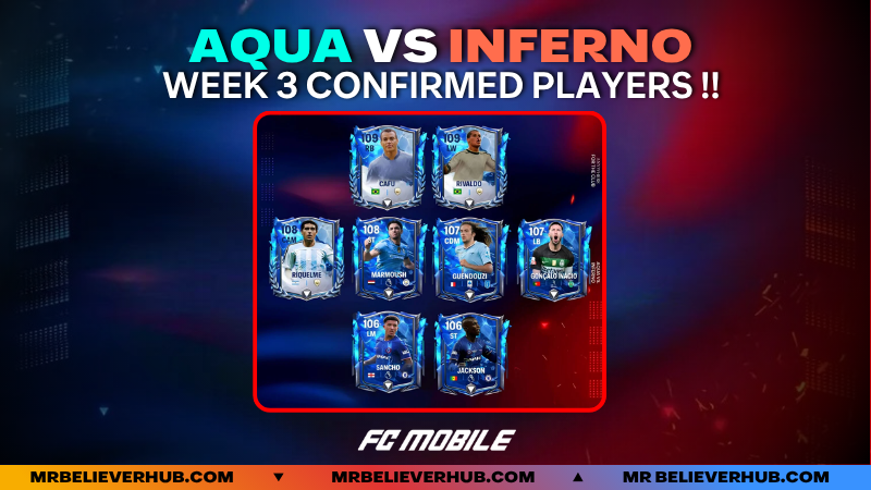 Massive leaks 😱!! All confirmed Aqua vs Inferno players leaked!!! | FC Mobile week 3 | FC Mobile