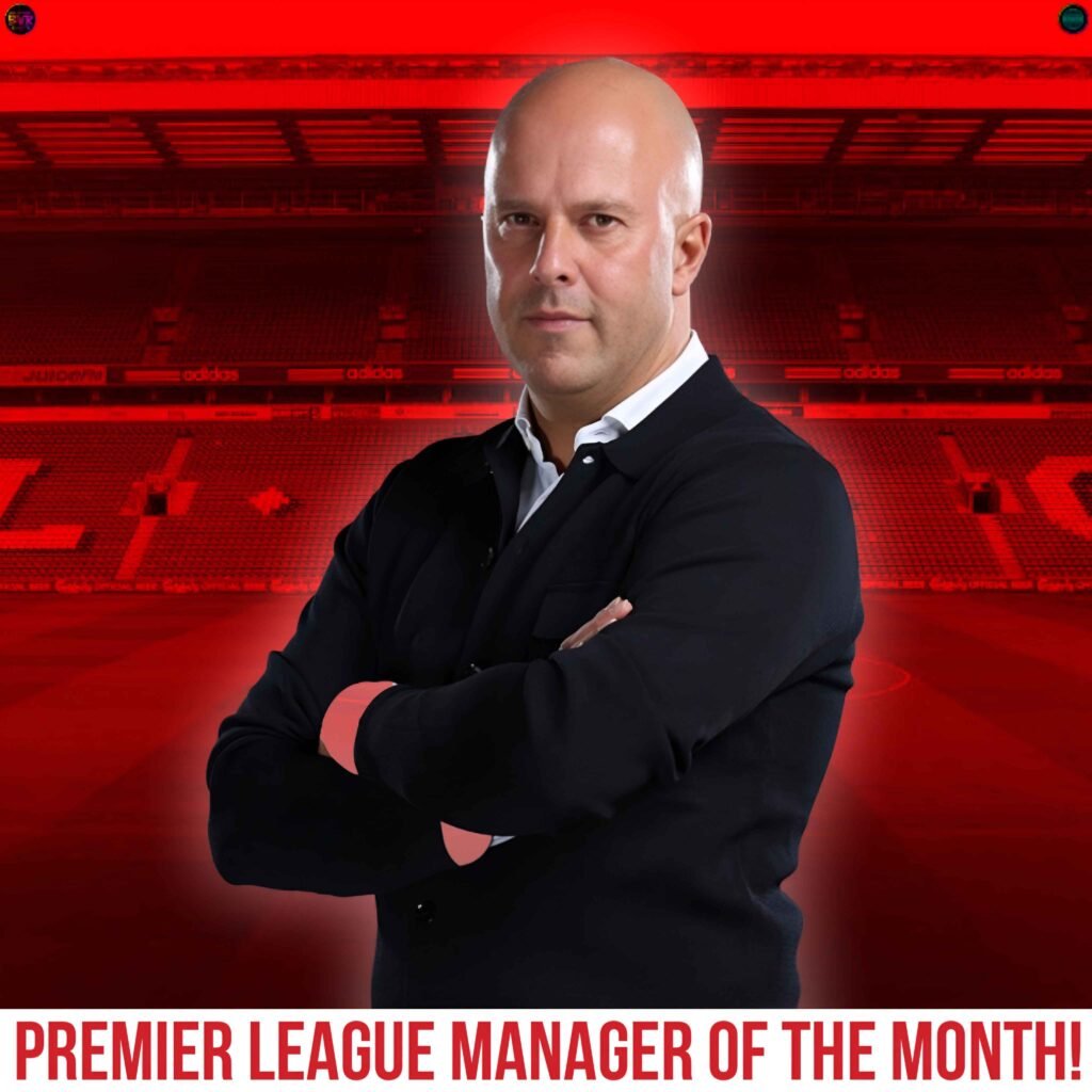arne slot manager of the month liverpool premier league