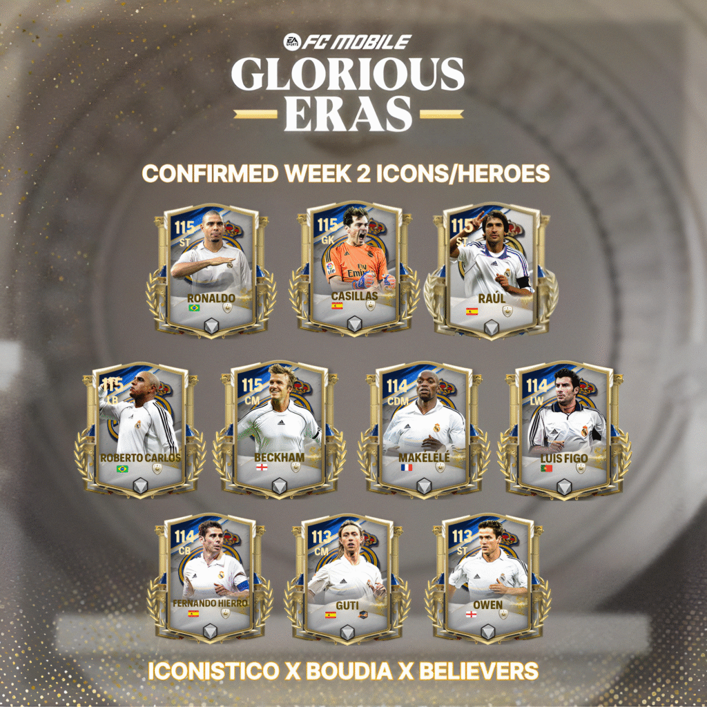 Glorious Eras Week 2 & TOTW Players Revealed In FC Mobile 26 | FC Mobile Glorious Eras Icons and Heroes