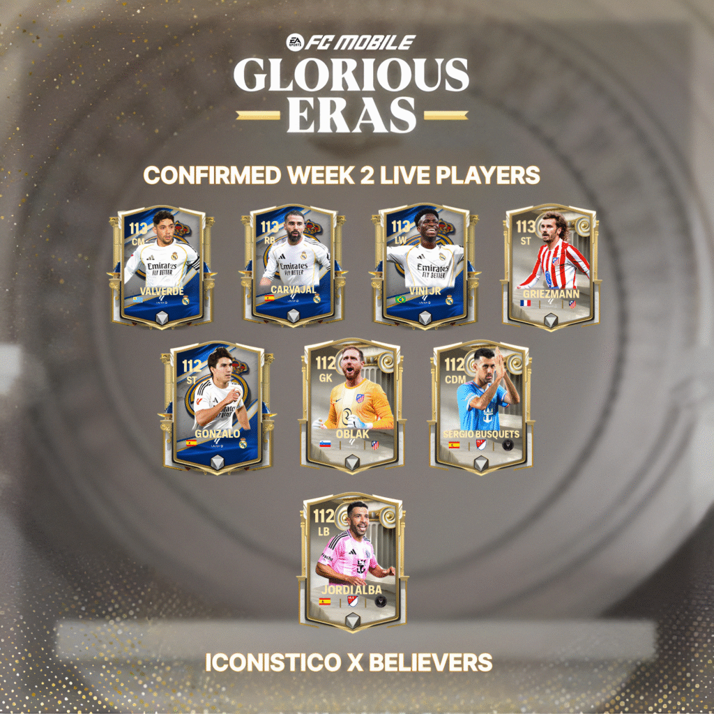 Glorious Eras Week 2 & TOTW Players Revealed In FC Mobile 26 | FC Mobile Glorious Eras Live Players