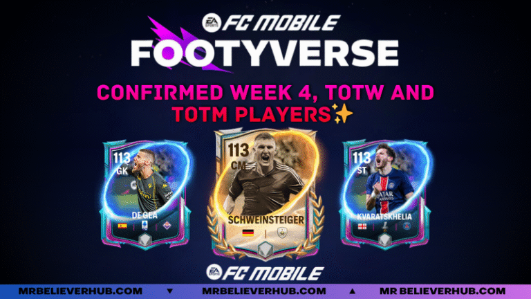 Footyverse Week 4 Icons, TOTW Players & POTM Revealed In FC Mobile 26 | FC Mobile DYNAMID PRACTICE TEMPLATE 10 | FC Mobile