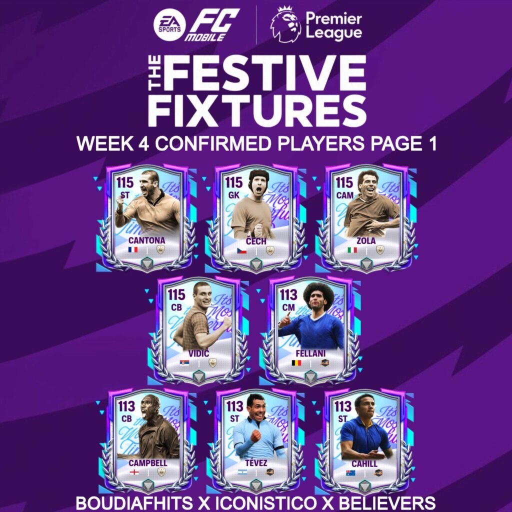 FESTIVE FIXTURES WEEK 4 CONFIRMED PLAYERS โ FC MOBILE 26 | FC Mobile Festive