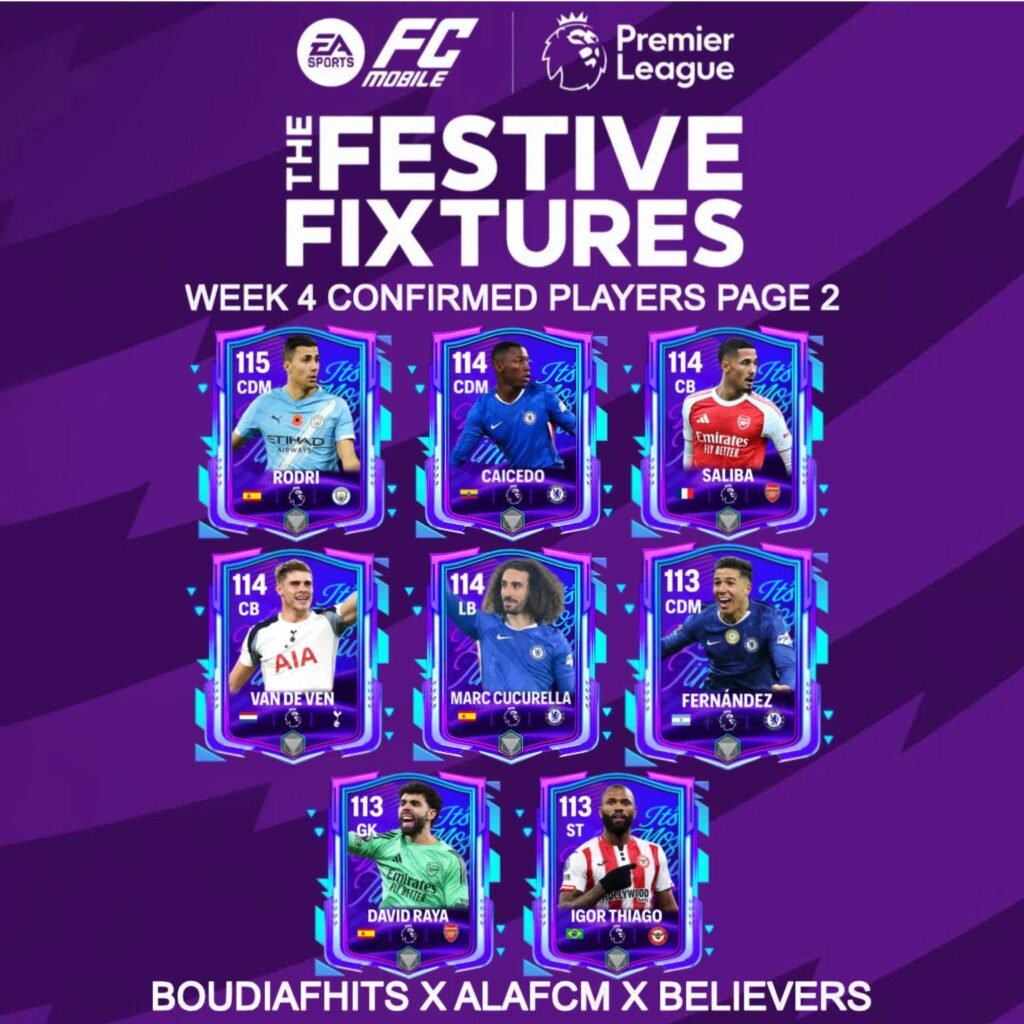 FESTIVE FIXTURES WEEK 4 CONFIRMED PLAYERS โ FC MOBILE 26 | FC Mobile FEEBE702 A751 4808 AE39 1E8402625F98 | FC Mobile