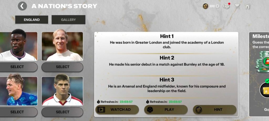 NATION STORY ENGLAND - EVENT GUIDE WITH TRIVIA ANSWERS - FC MOBILE 26 | FC Mobile Screenshot 20260405 072602 com.ea .gp .fifamobile | FC Mobile