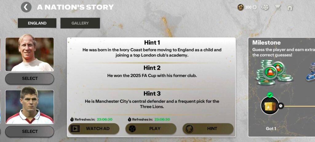 NATION STORY ENGLAND - EVENT GUIDE WITH TRIVIA ANSWERS - FC MOBILE 26 | FC Mobile Screenshot 20260406 072329 com.ea .gp .fifamobile | FC Mobile