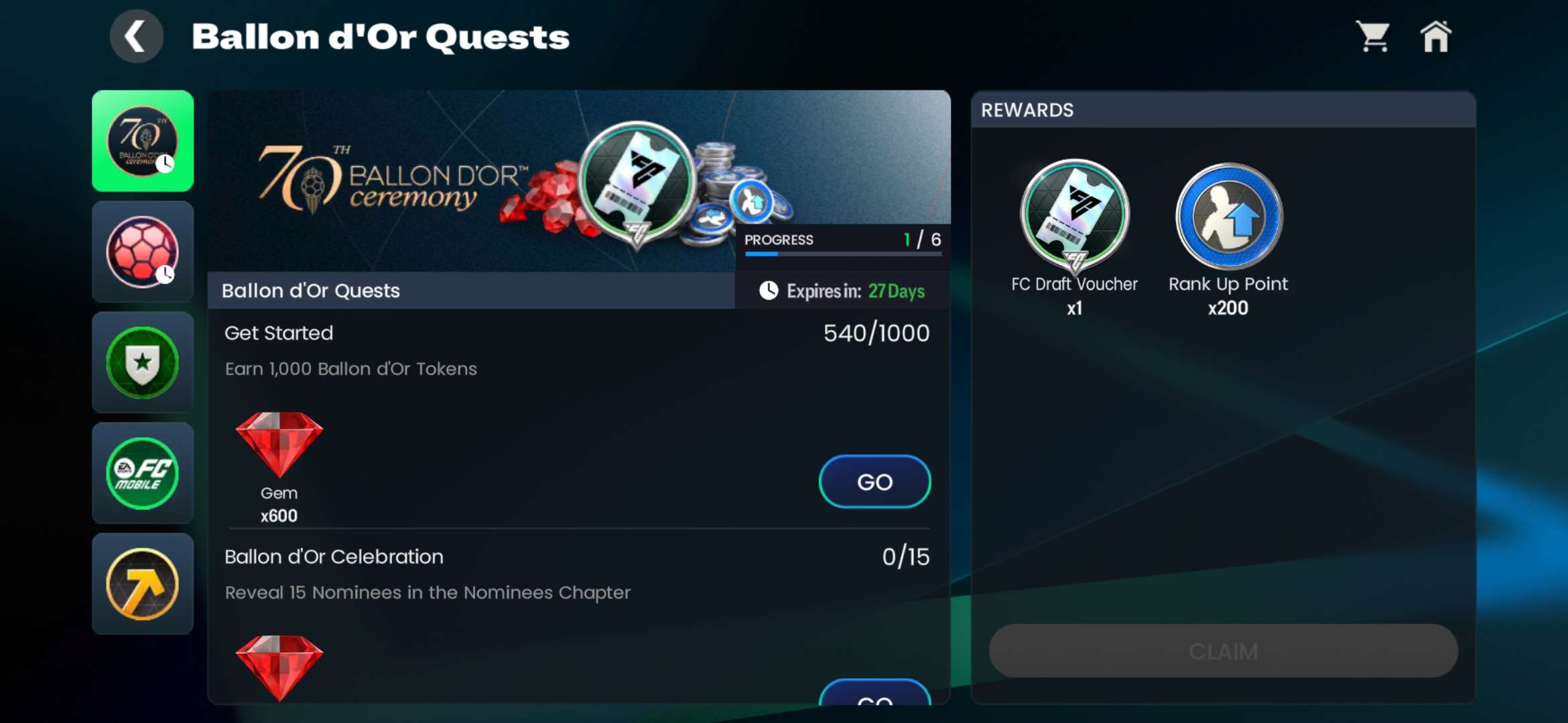 Ballon d Or Complete Quests Milestone