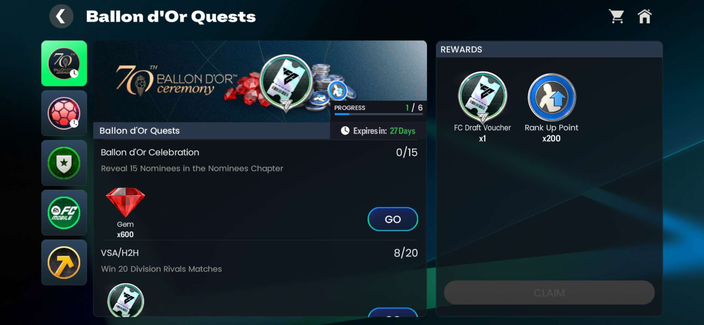 Ballon d Or Celebration Quest Rewards